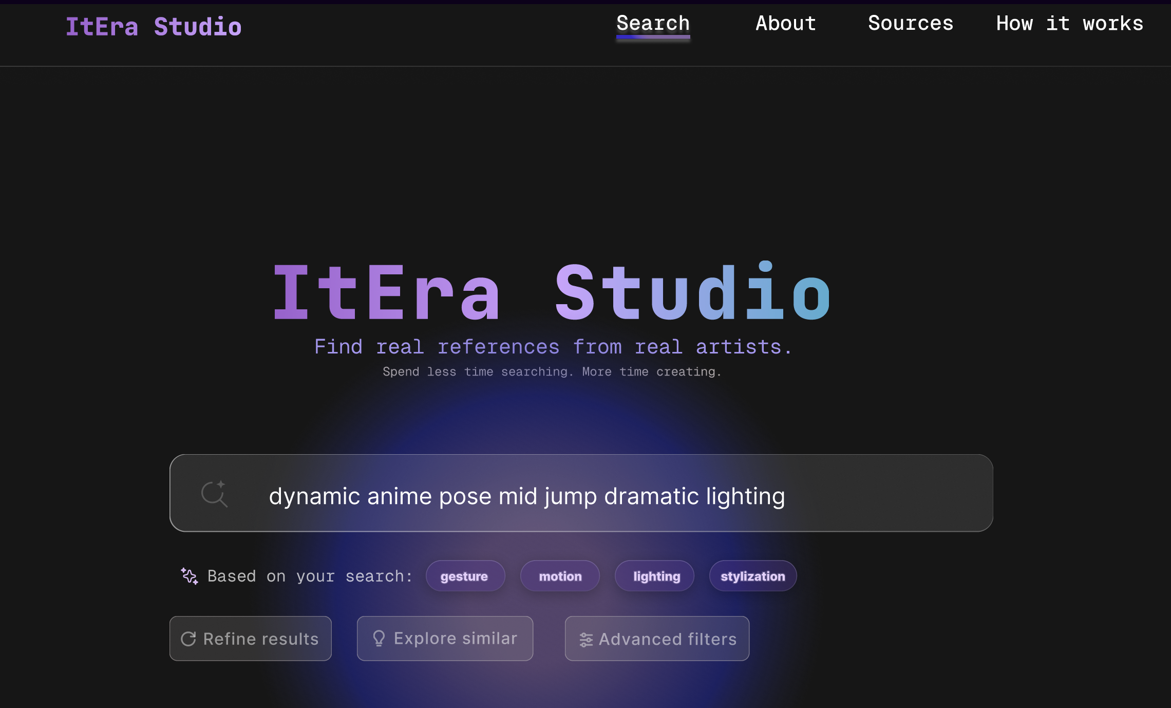 ItEra Studio search interface