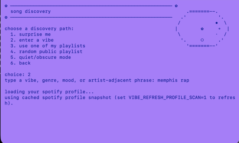 Vibe.py project screenshot